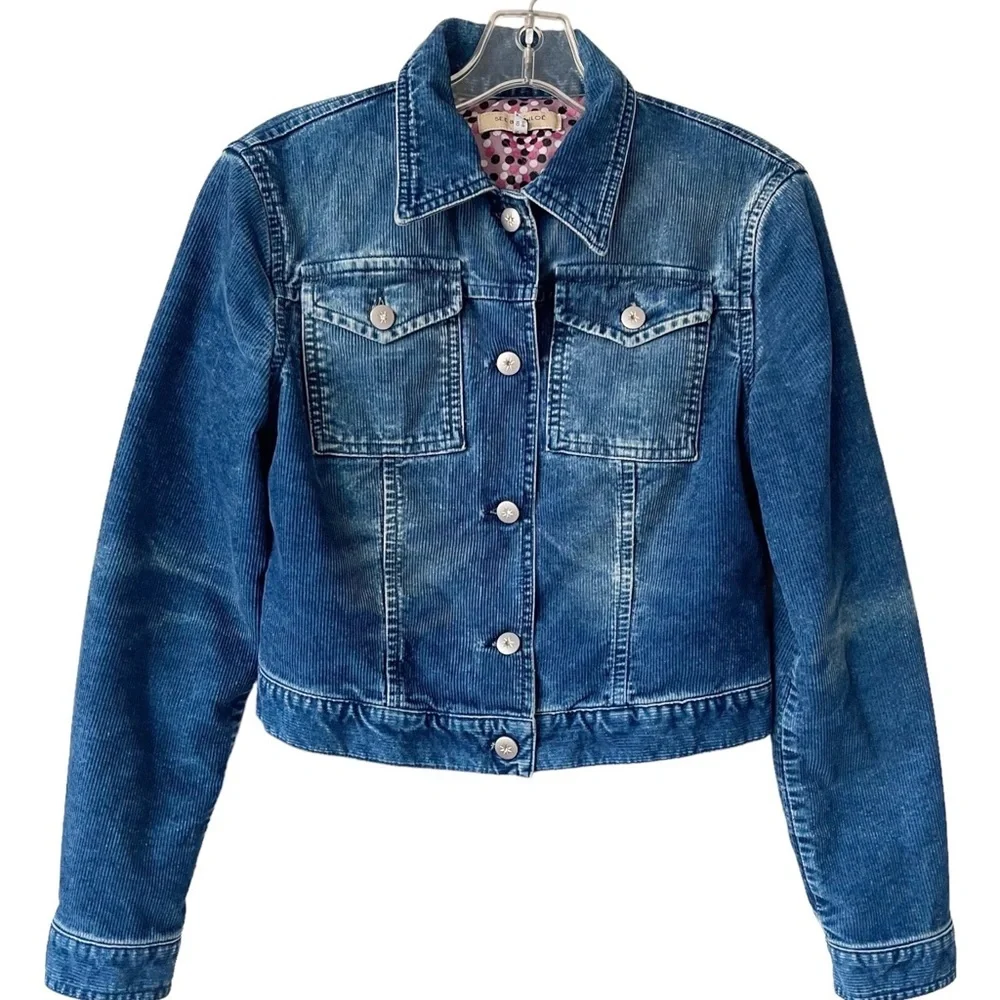 SEE‎ BY CHLOE corduroy blue short jacket